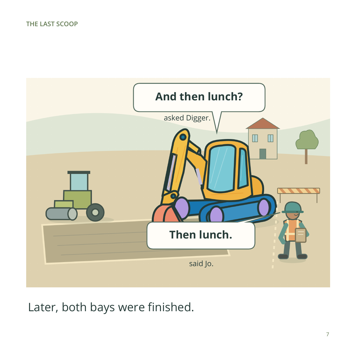 The Last Scoop page showing Digger and Jo at the park